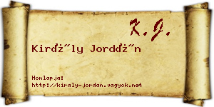 Király Jordán névjegykártya